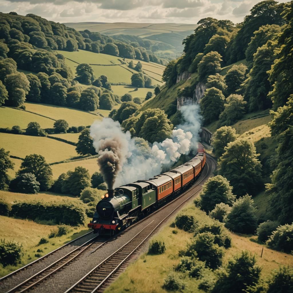 KIDS POP UP BOOK OF TRAIN ON A TRACK GOING THRU THE ENGLISH ...