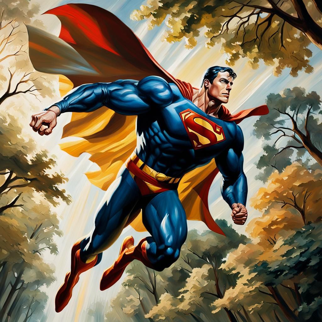 Superman in the trees.