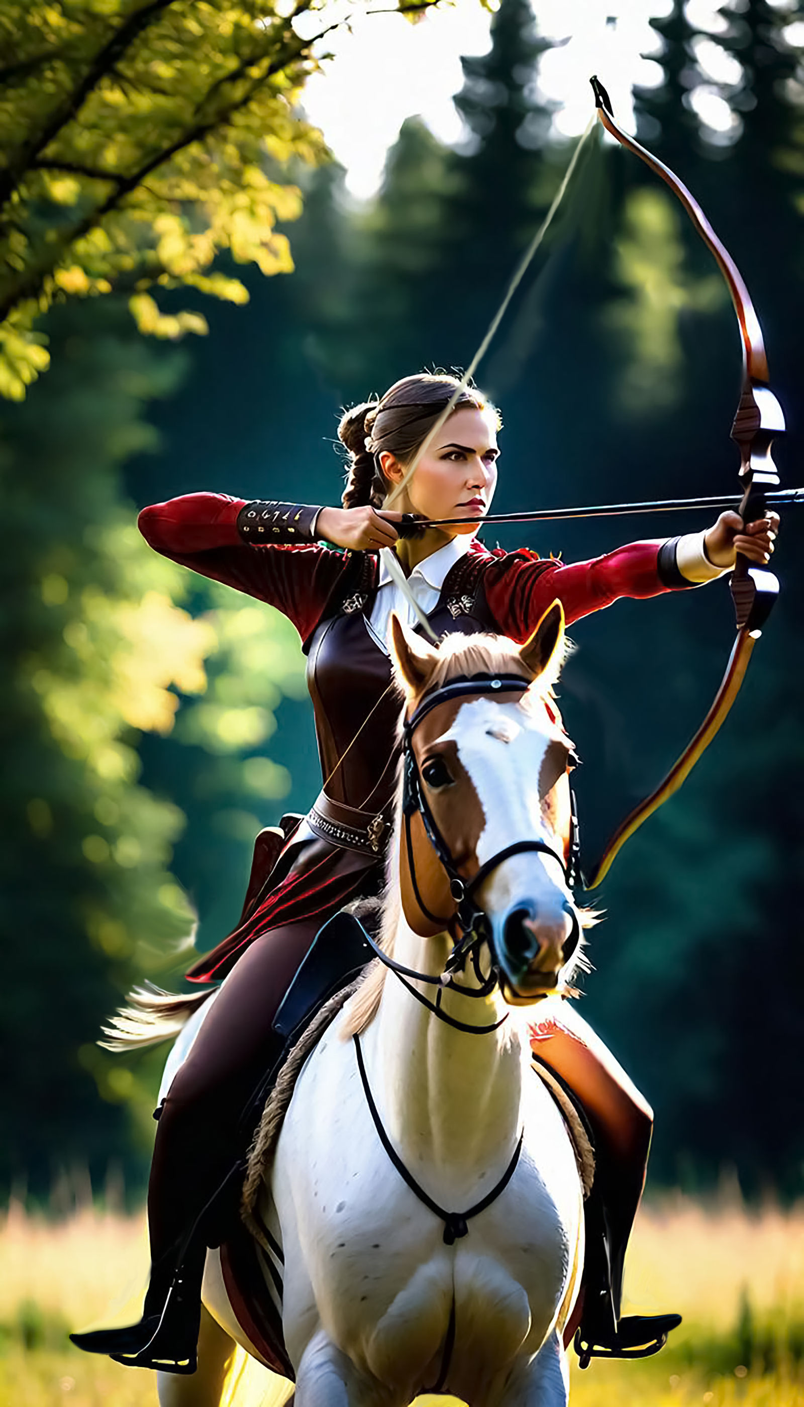 Girl archer on horseback - AI Generated Artwork - NightCafe Creator