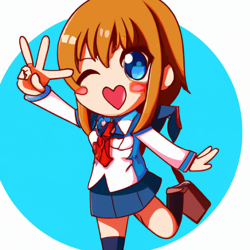 Cute anime girls doing peace sign - 9GAG