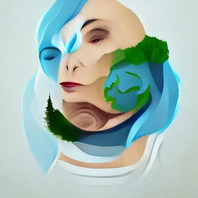 Minimalist Portrait of Mother Earth