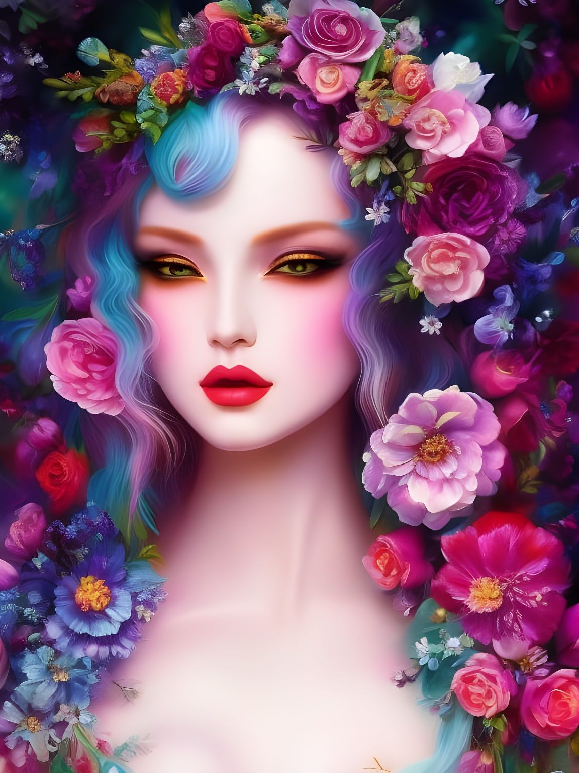 🌼Woman & Flowers🌸 - AI Generated Artwork - NightCafe Creator