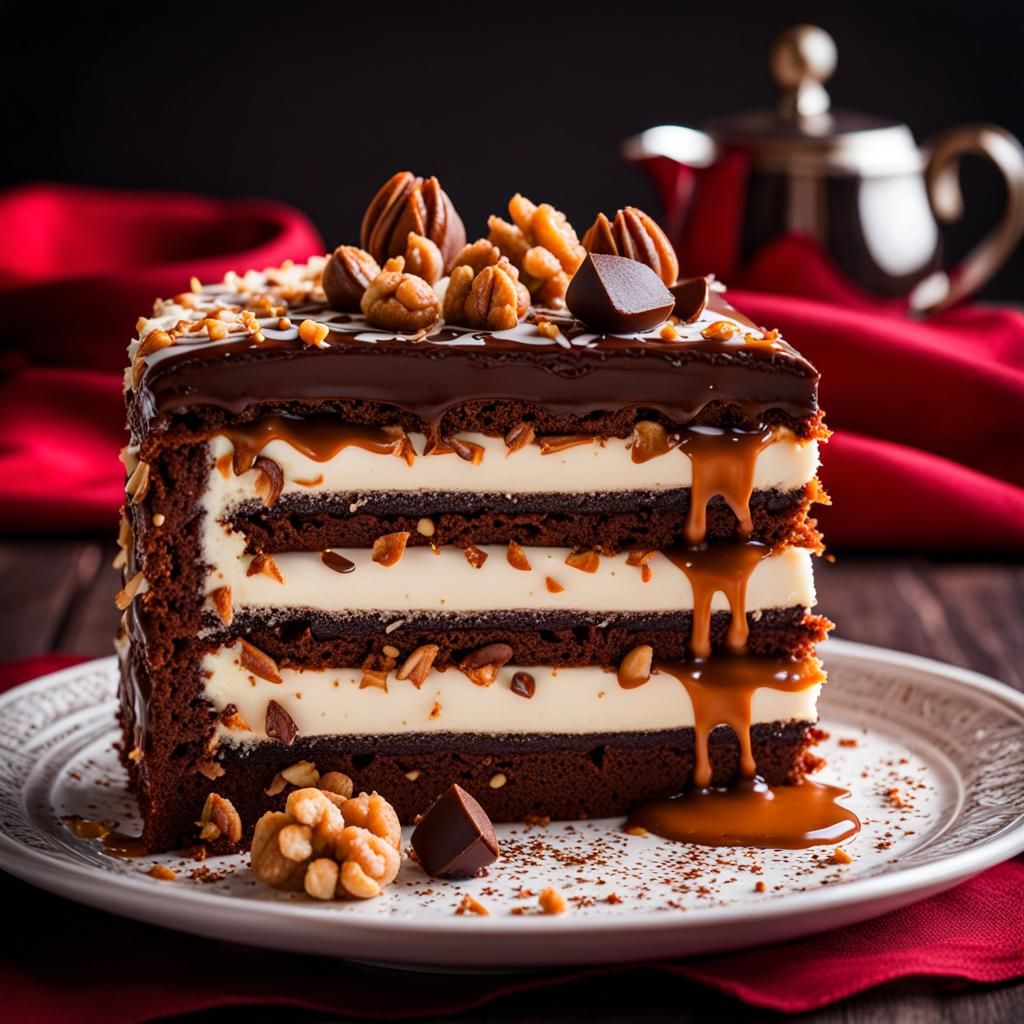 Brownie with nuts   by @Novael