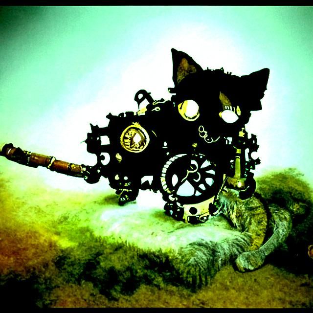 Cat steampunk engine steampunk