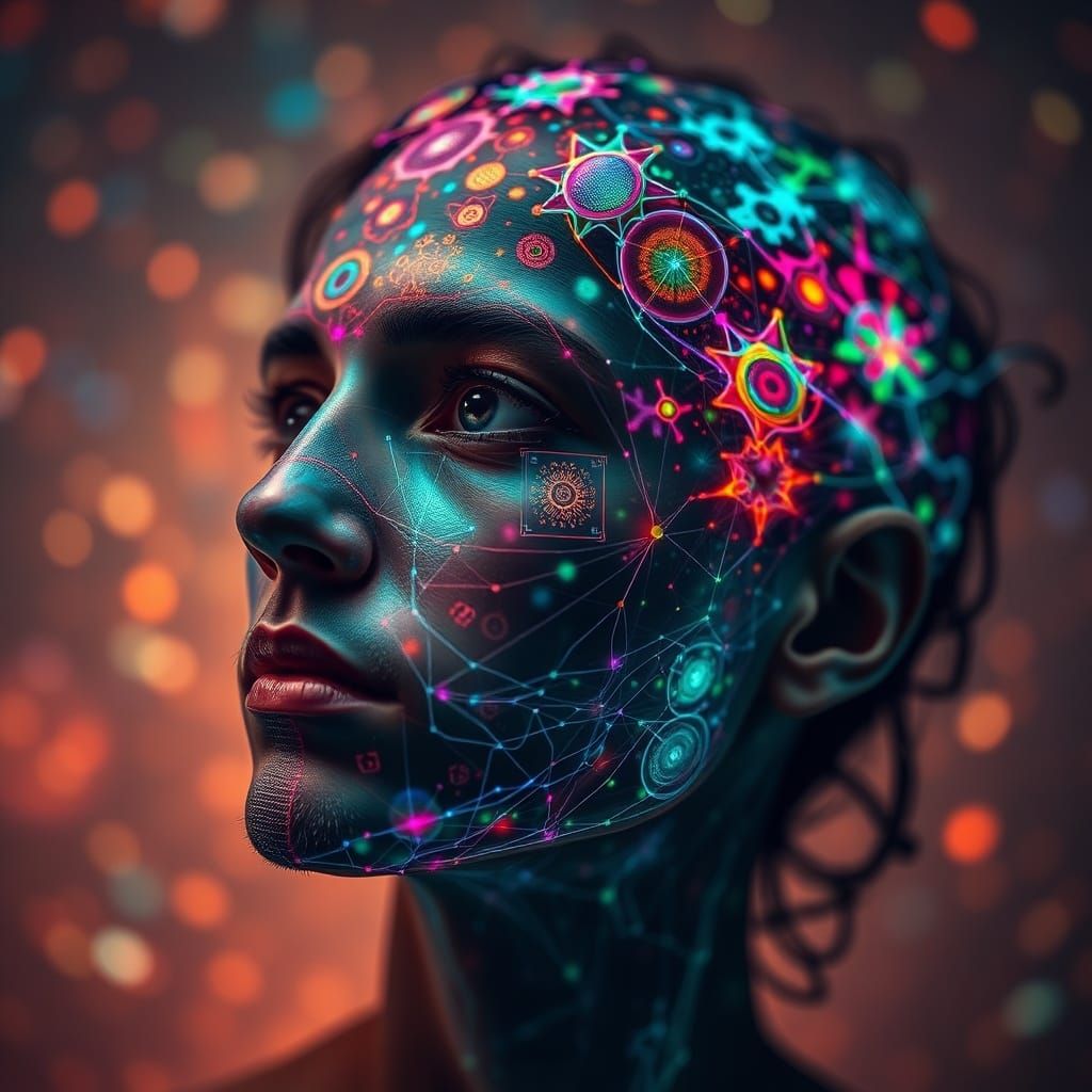 Neuroplastic Synesthesia visual representation portrait.  by @Hoshi