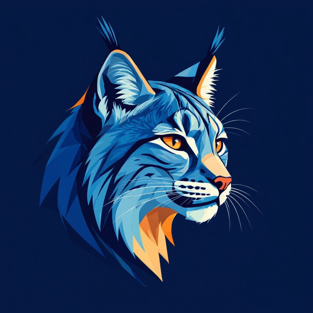 Create a modern, minimalist logo for 'Lucid Lynx Labs' - an IT consulting company. 
The logo should feature a stylized lynx head in profile ...
