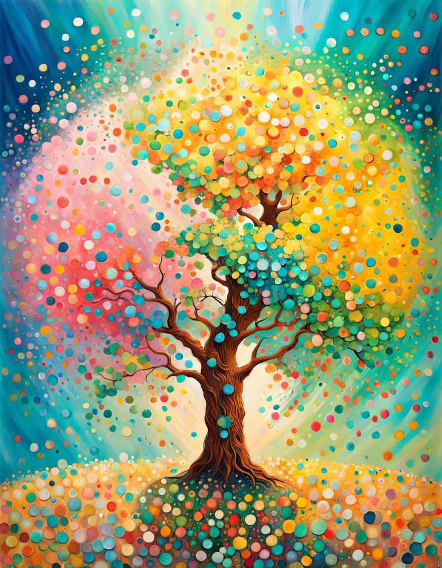 Confetti art tree of life AI Generated Artwork NightCafe Creator