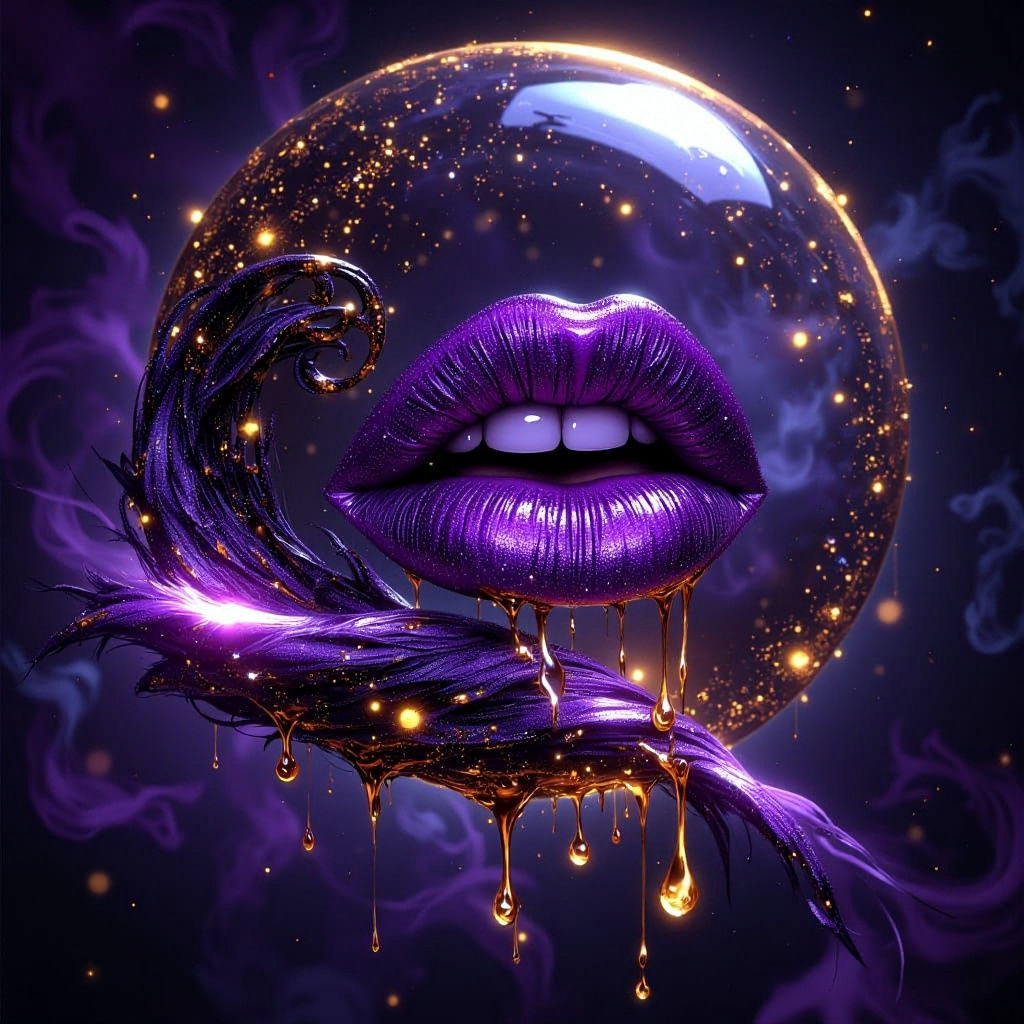 Glittering Lips in Cosmic Sphere: A Futuristic Vision