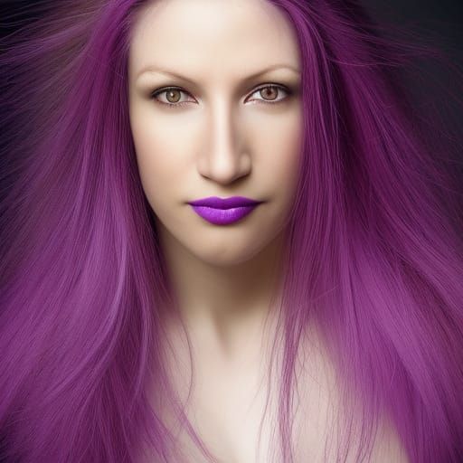 purple hair woman - AI Generated Artwork - NightCafe Creator