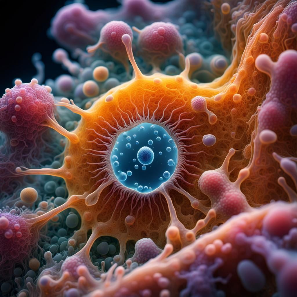 Amoeba viewed through a microscope.  by @Razzmama 