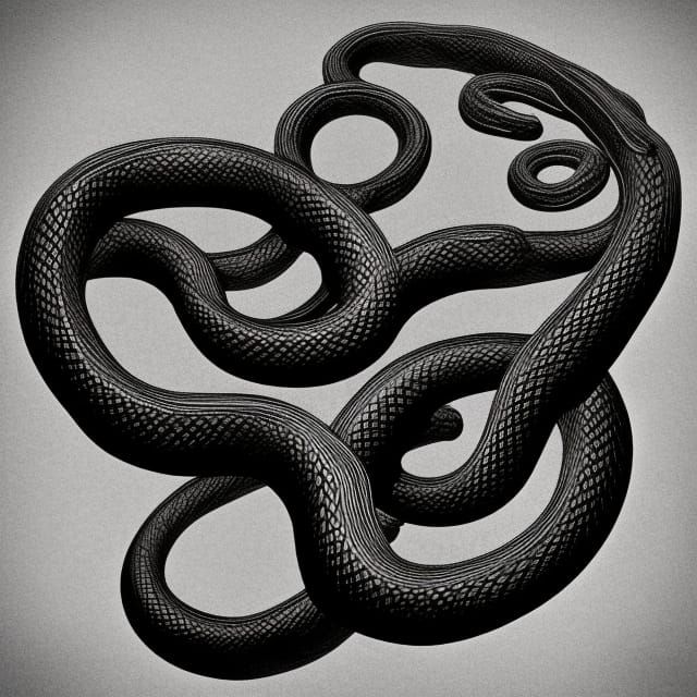 Two-Headed Snake in Gothic Digital Art