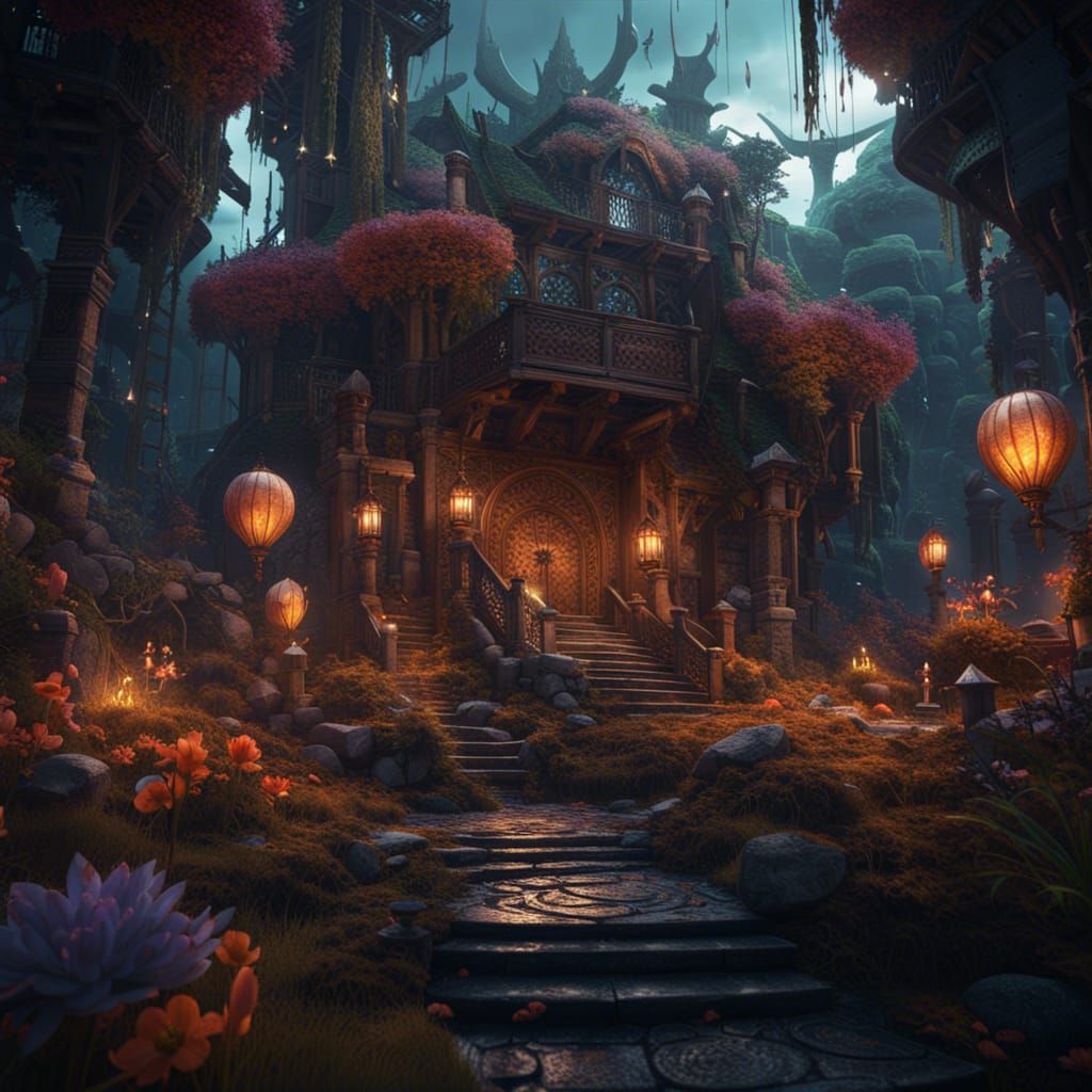 Hedgehog and Sunflowers Matte Painting