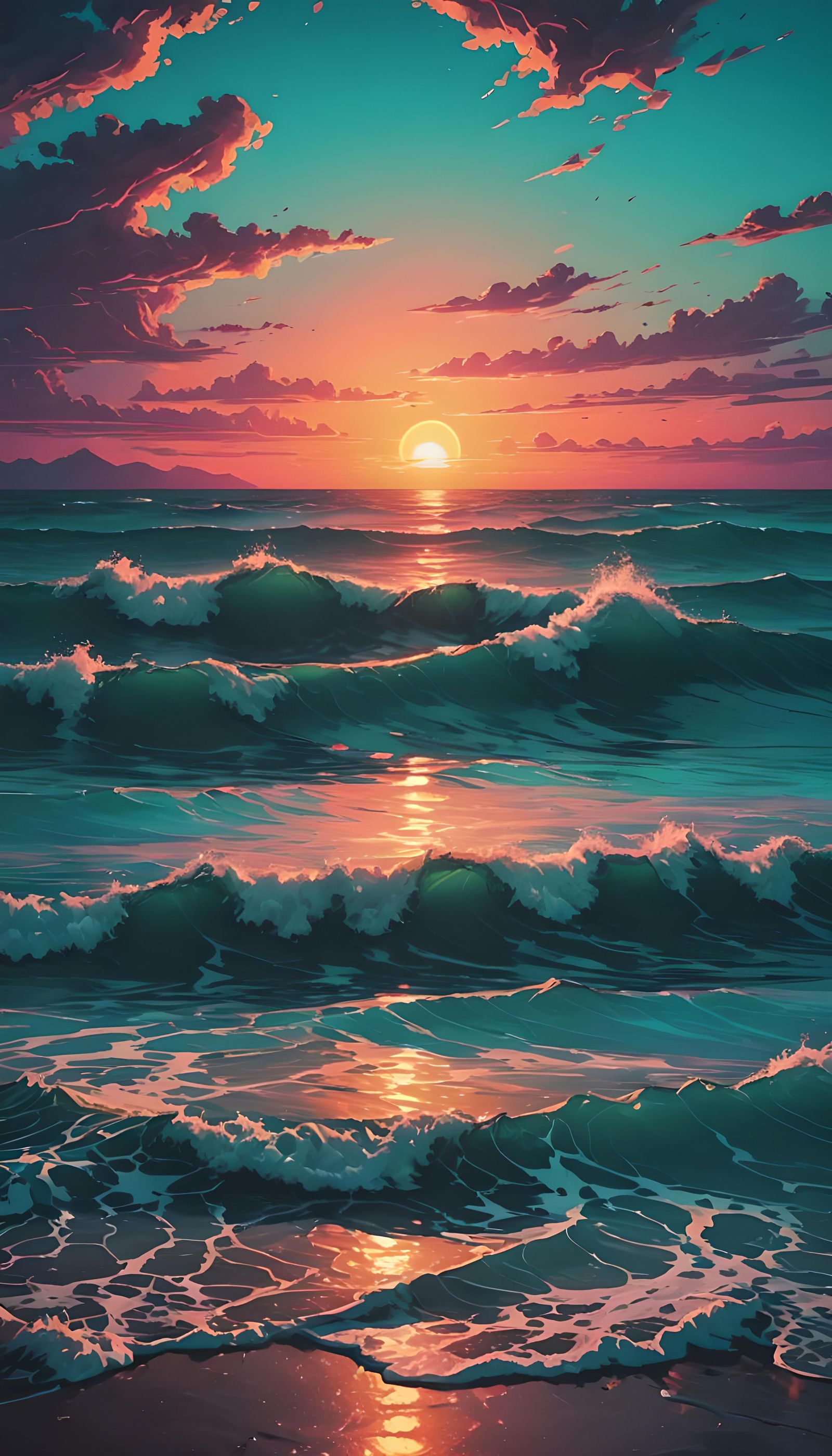 The sea at sunset