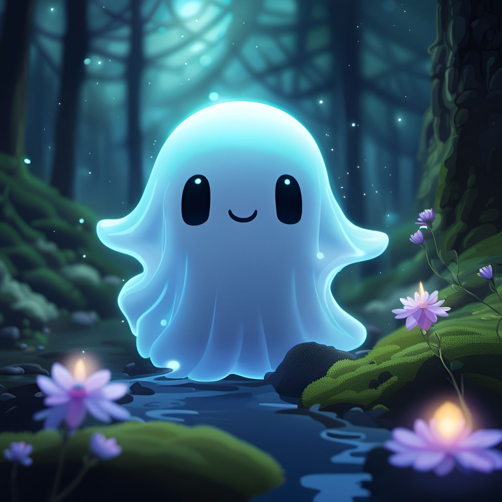 CUTE GHOST - AI Generated Artwork - NightCafe Creator