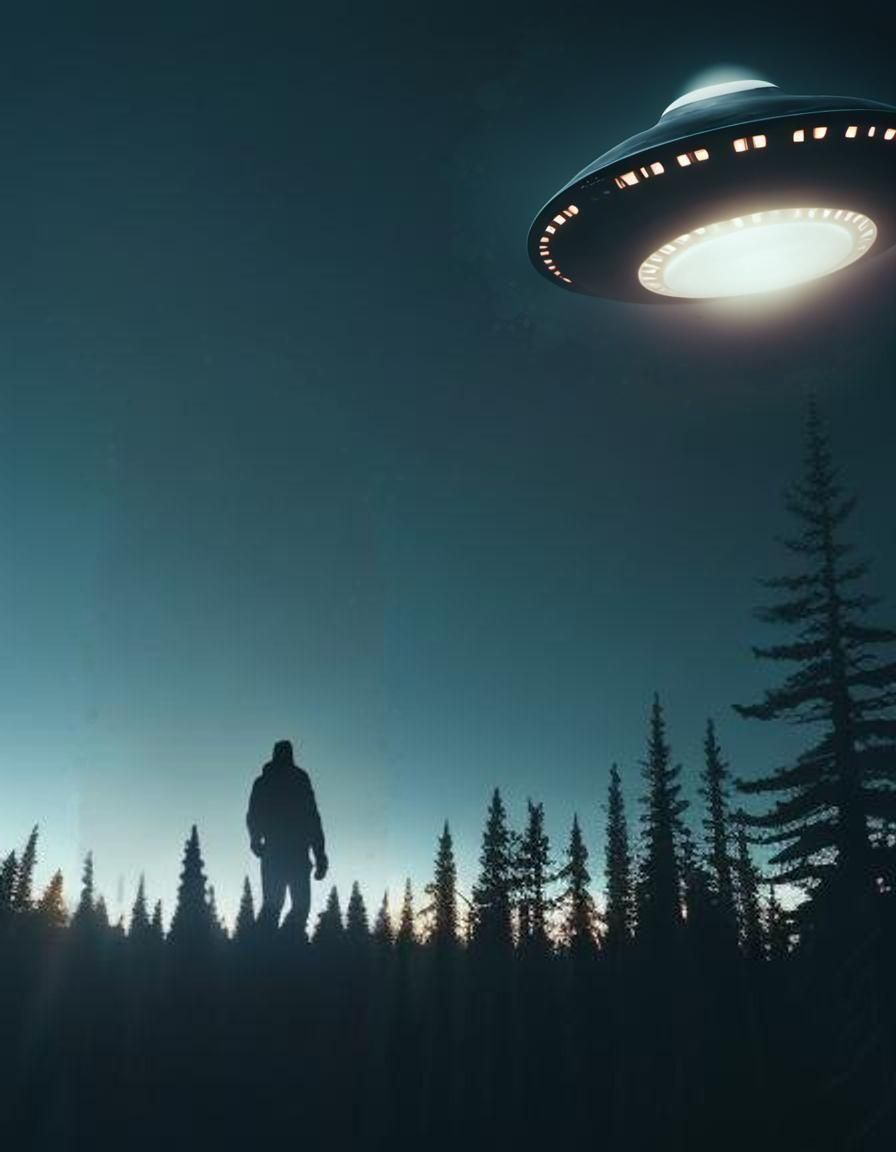 UFO over forest. - AI Generated Artwork - NightCafe Creator