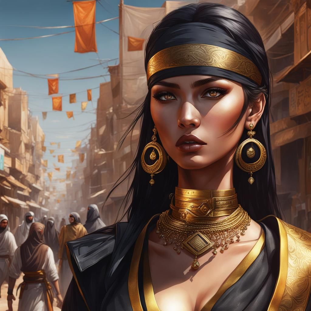 kunoichi gold jewelry - AI Generated Artwork - NightCafe Creator