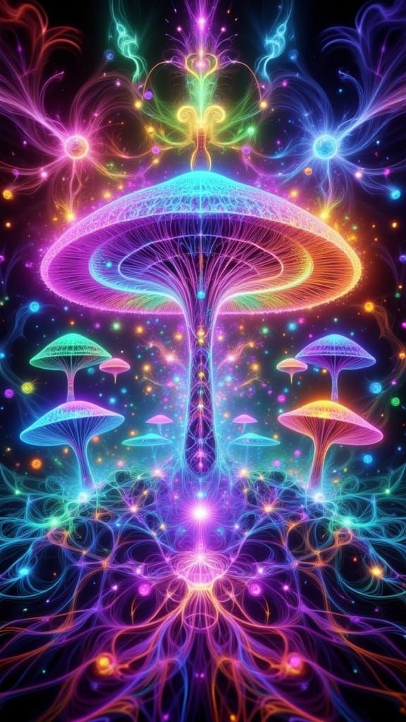 Psychedelic Kaleidoscope Dreamscape with Vibrant Smoke