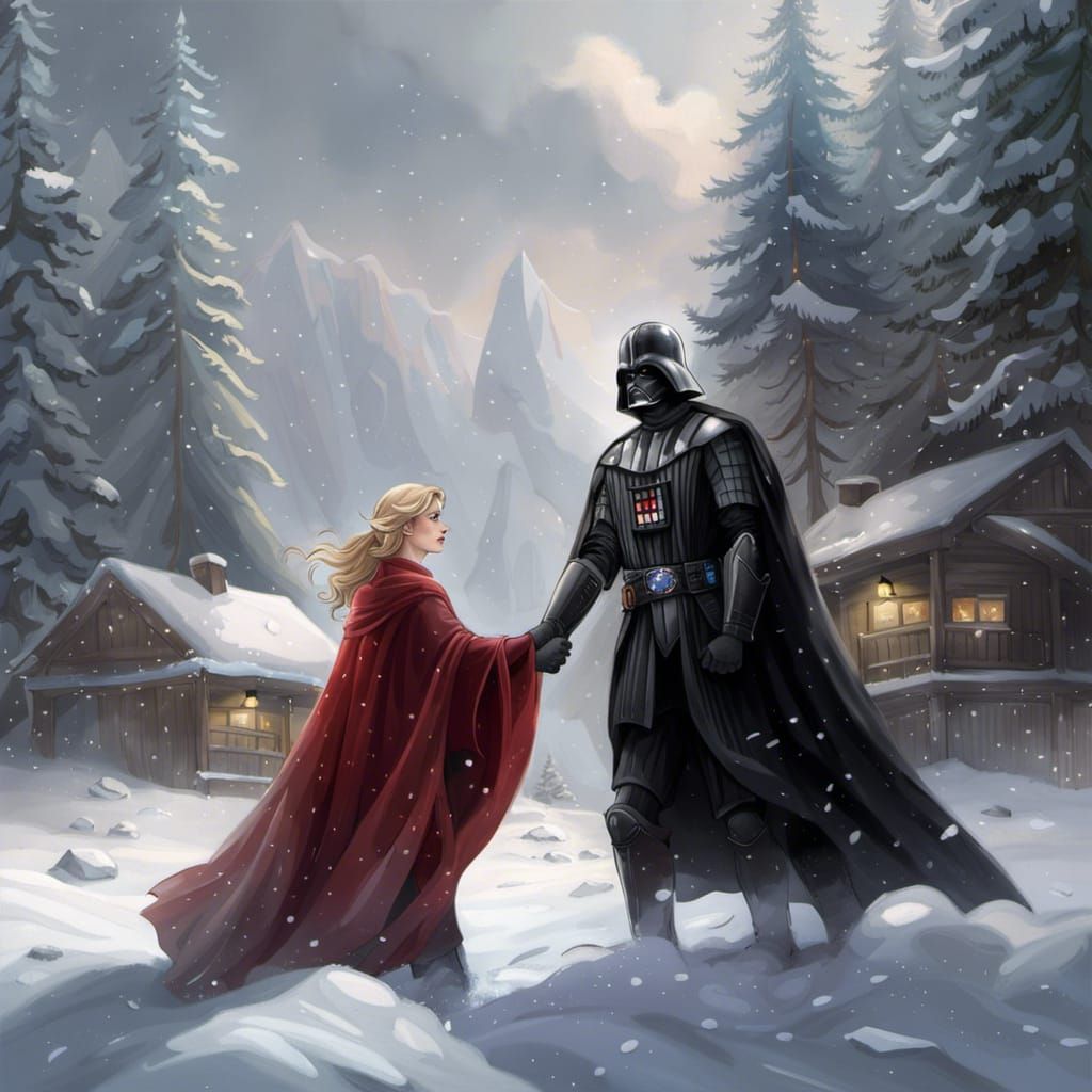 Darth Vader teaching Elsa to use her cold heart - AI Generated Artwork ...