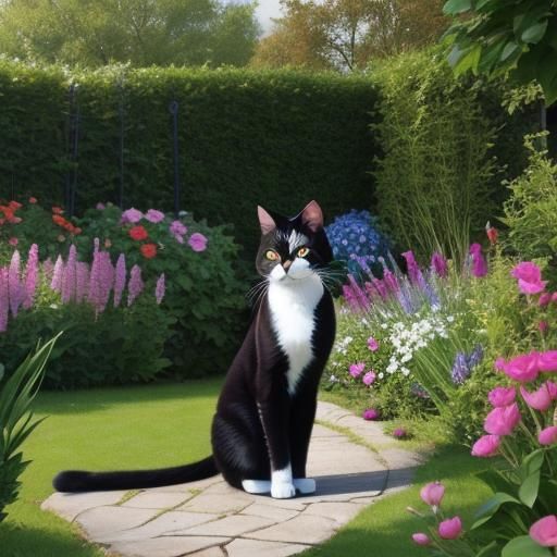 "pretty cat very, very, very pretty breathtaking in  garden