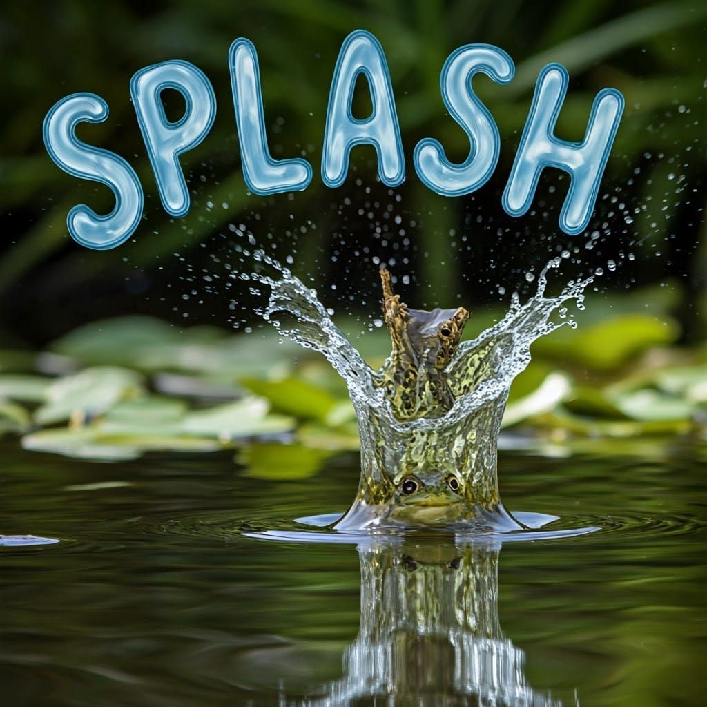 Onomatopoeia - frog diving headfirst into the water  by @Jose Eduardo Cruz