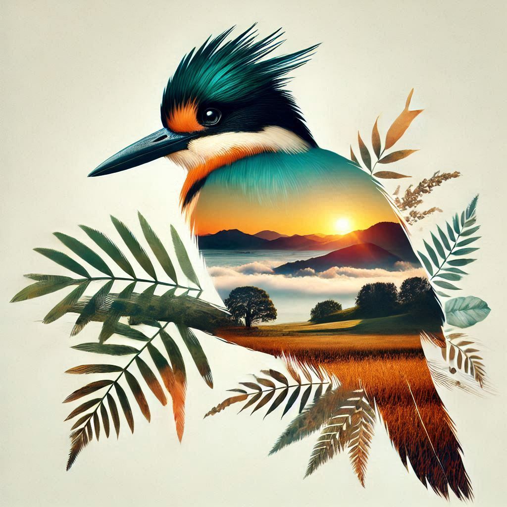 double exposure beautiful fantasy DALL-E 3 portrait landscape..