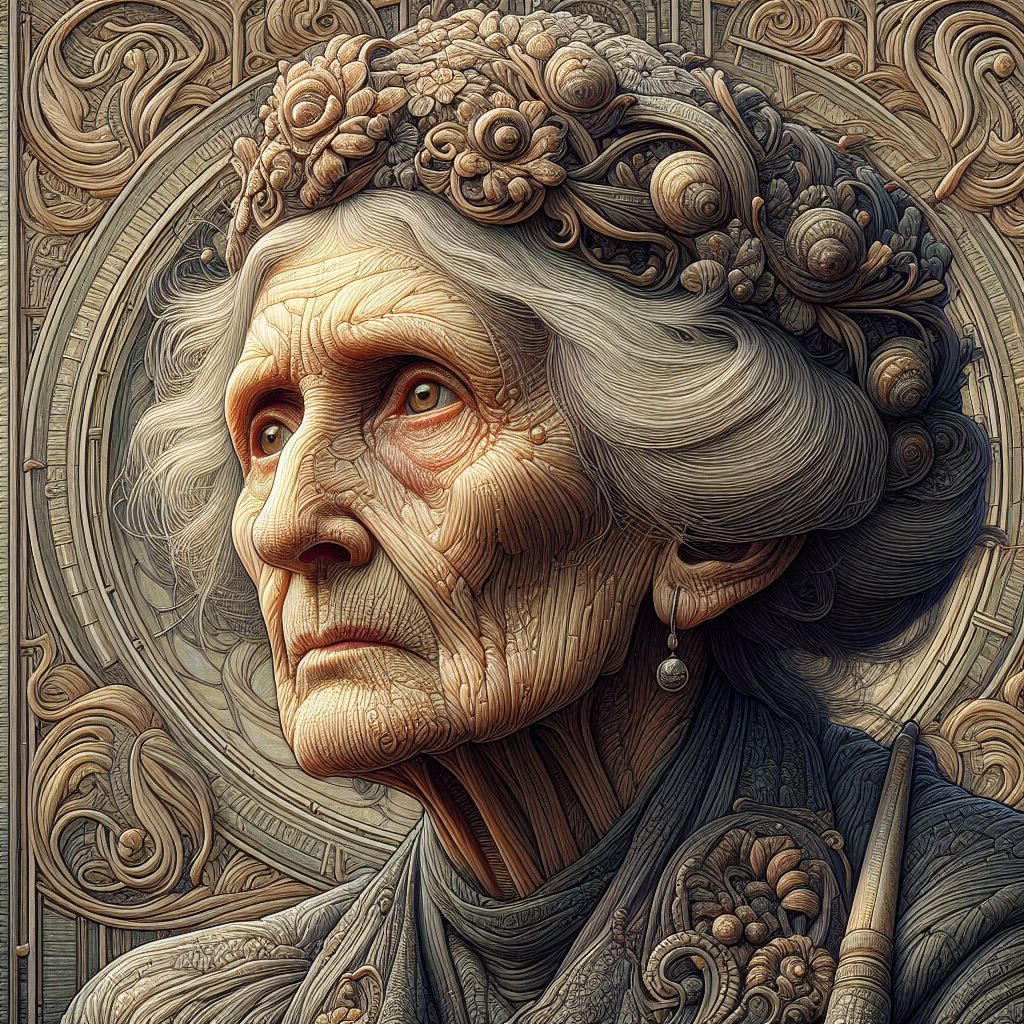 Art nouveau old woman