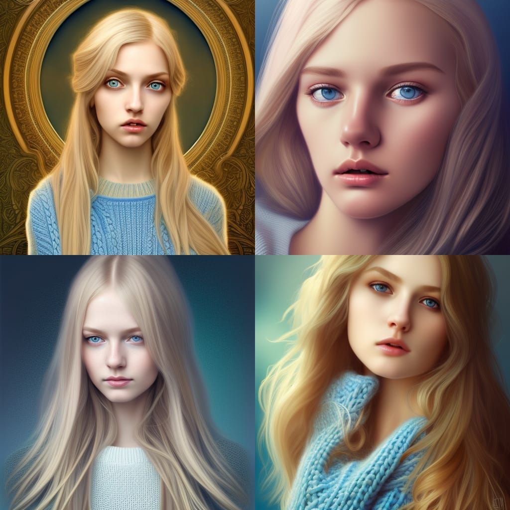 Blonde innocence - AI Generated Artwork - NightCafe Creator