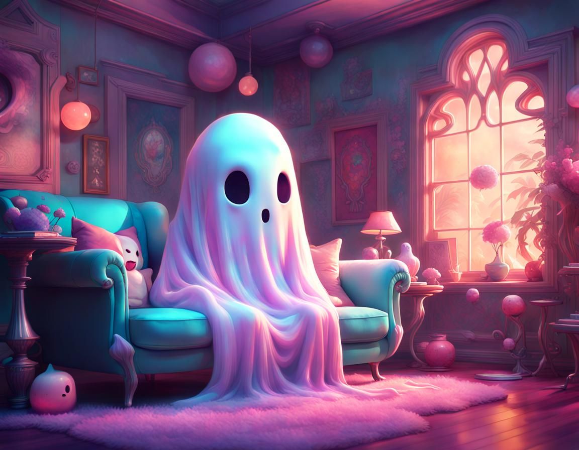 Kawaii Ghost Contemplating Life Ai Generated Artwork Nightcafe Creator 2231