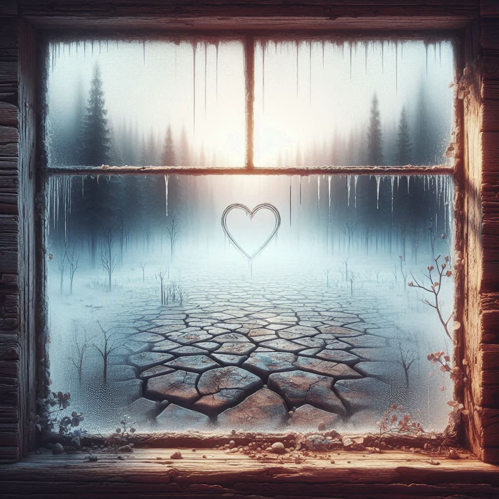 Condensation Heart on the Windowpane
