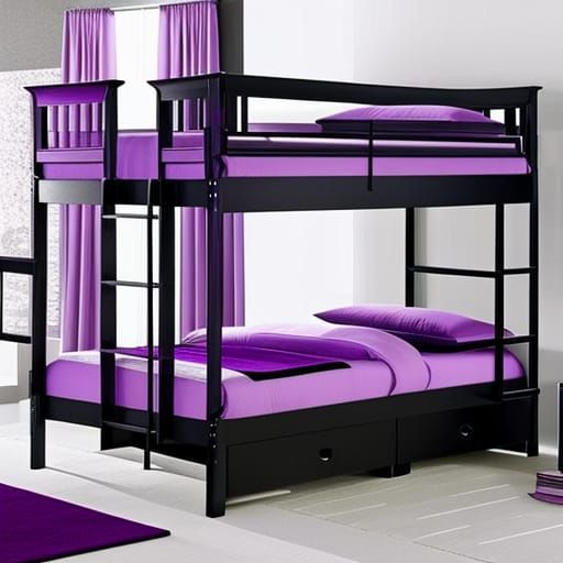 Ethereal gothic purple bunkbeds& with ethereal gothic black wooden bed