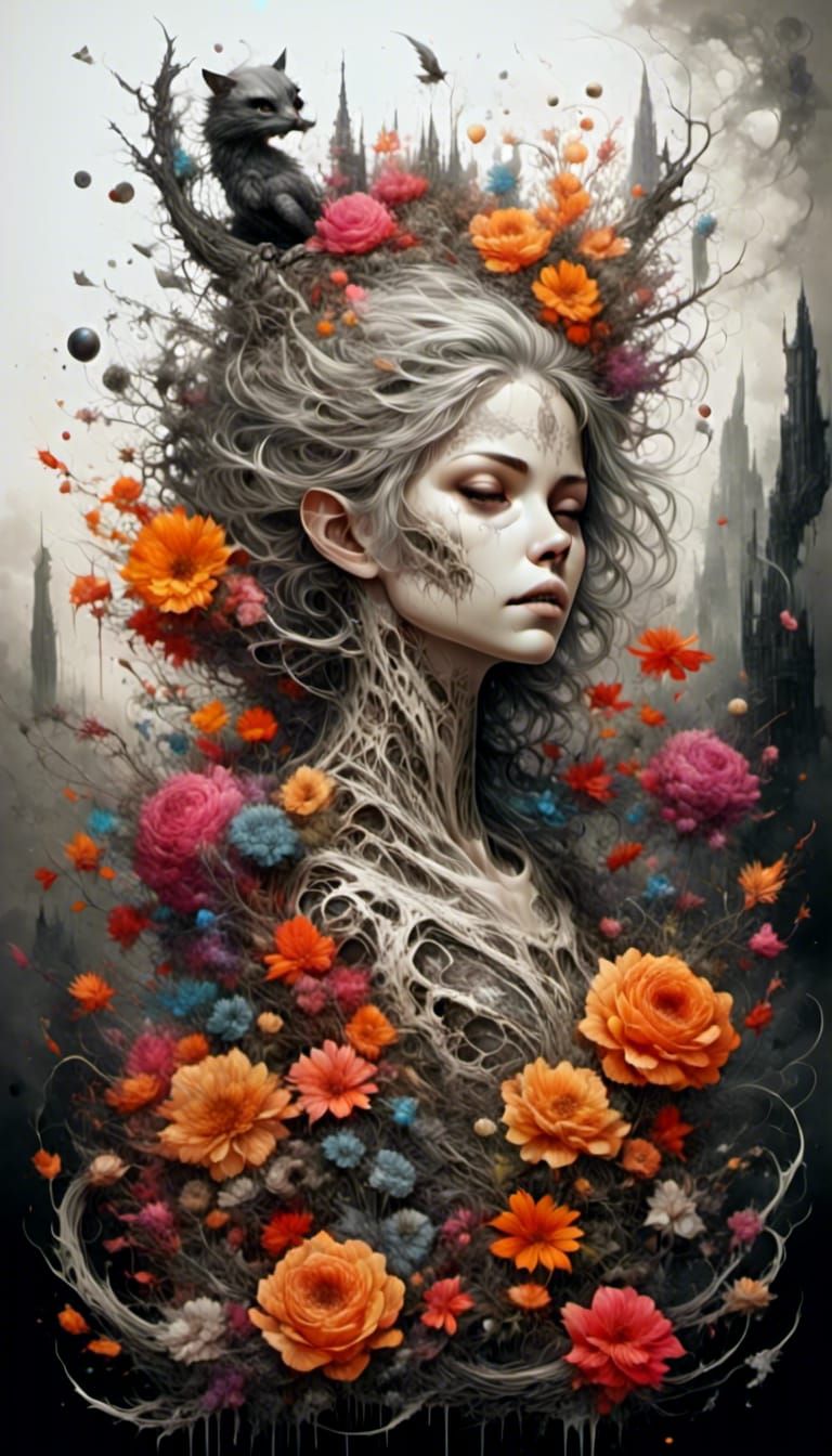 <lora:Flora Fauna Skulls:1.0> <lora:Anime_Shard:1.0> <lora:F...