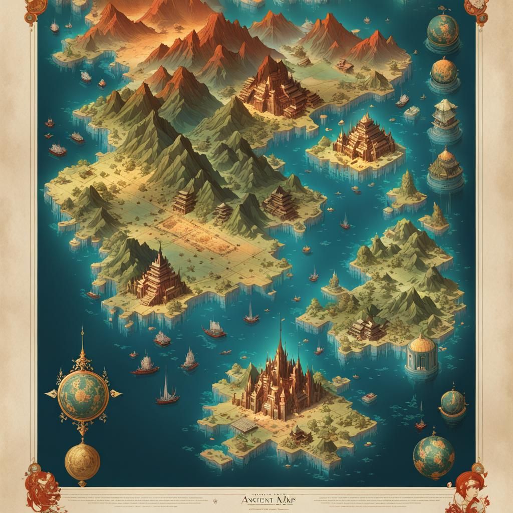 Ancient Anime World Map - AI Generated Artwork - NightCafe Creator