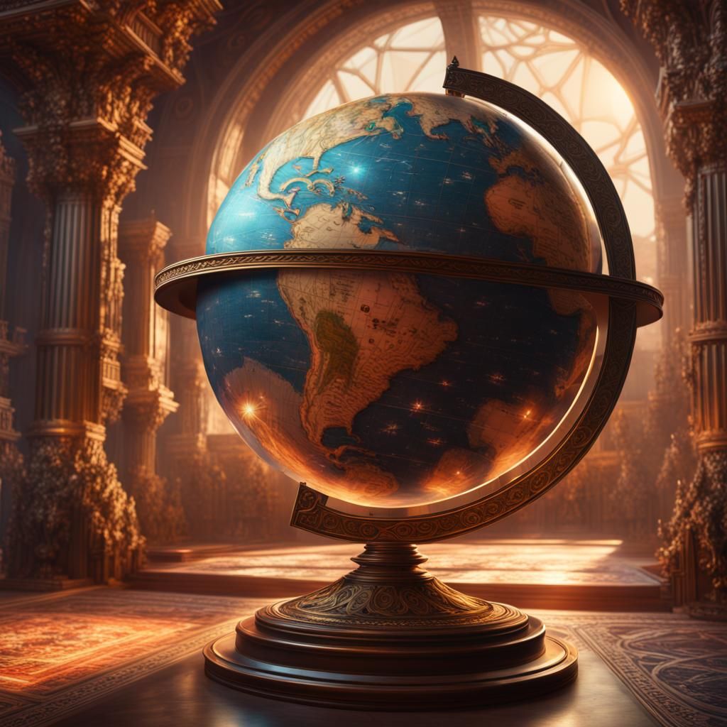A World Globe Epic cinematic brilliant stunning intricate meticulously detailed dramatic atmospheric ...  by @Ringking 1978
