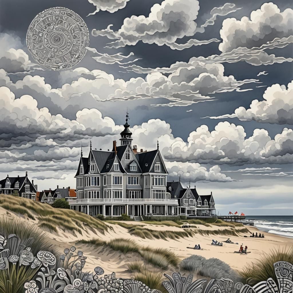 Cloudy Grey Afternoon in  Noordwijk, the Netherlands.