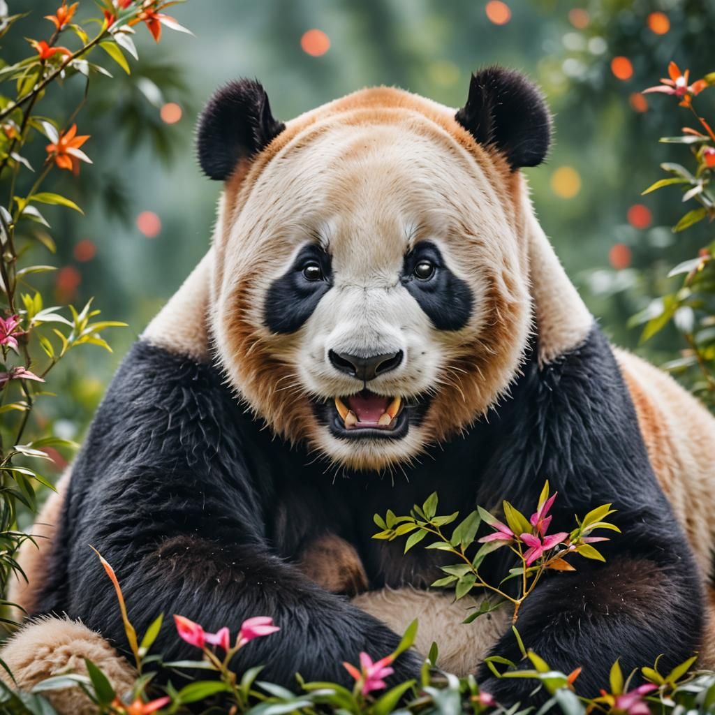 Laughing Pandas Embrace: Whimsical Portrait Photography