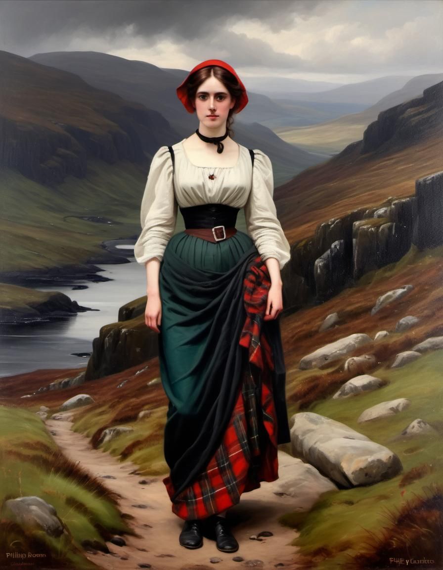 Scottish Lady in the Highlands - AI Generated Artwork - NightCafe Creator