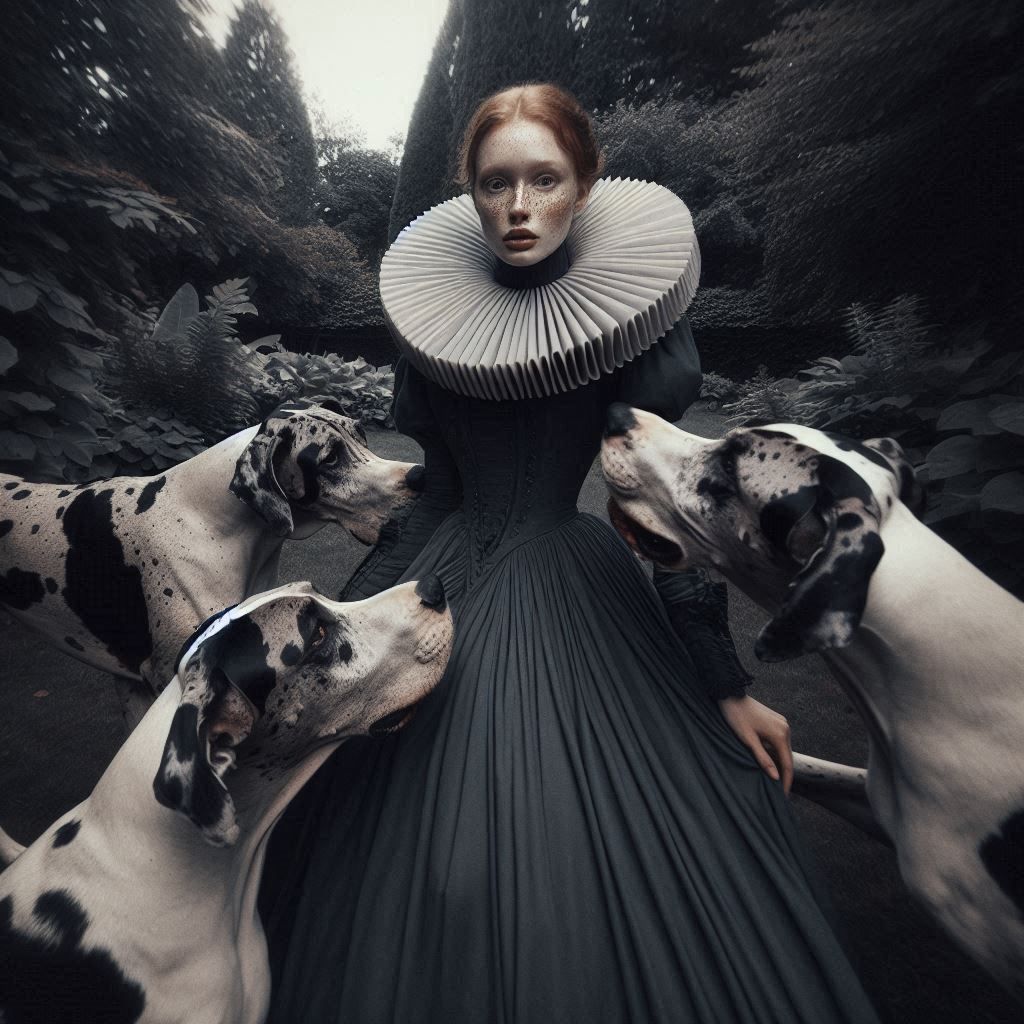 The Lady of the House and her Great Danes