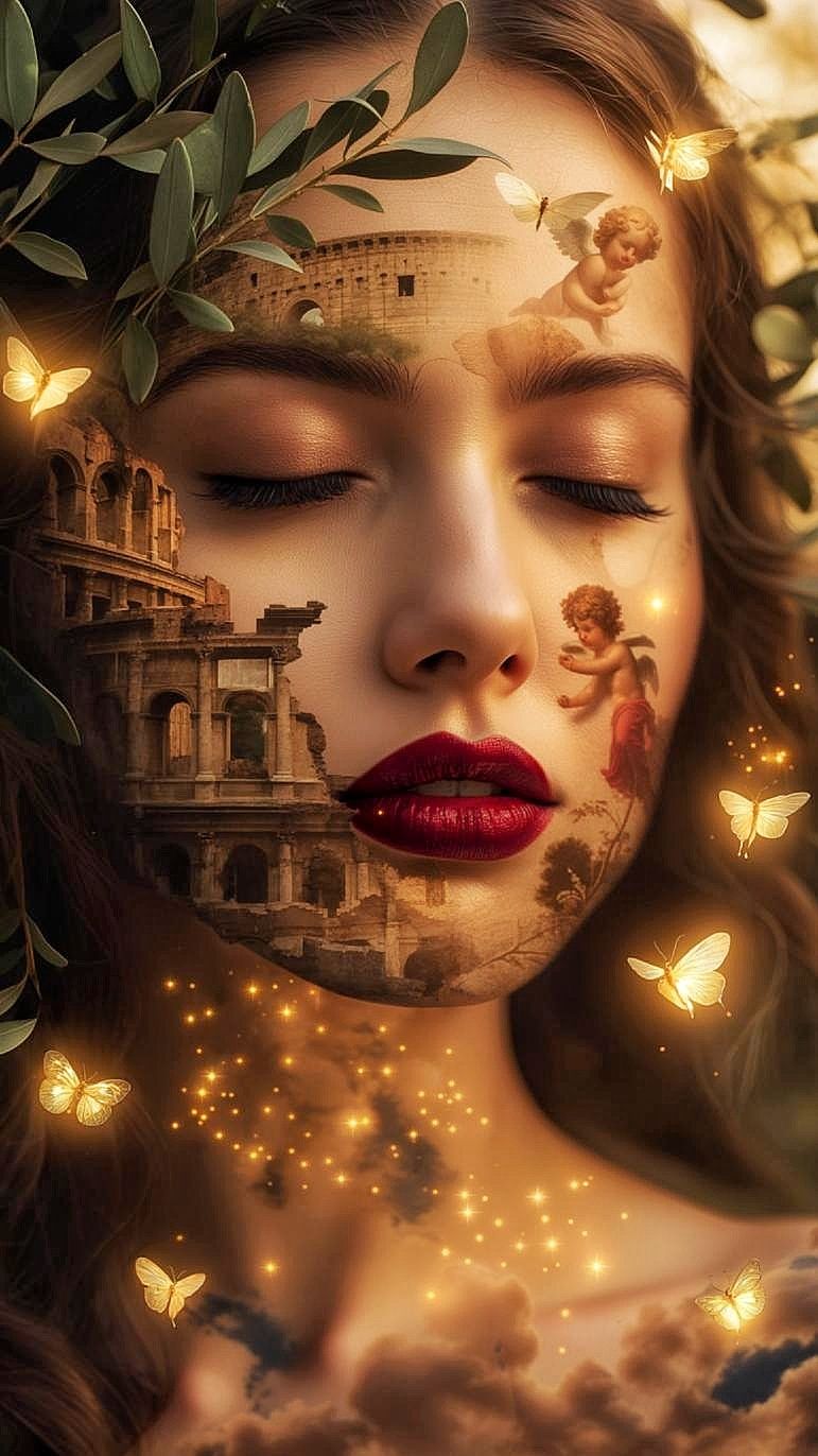 Fusione con Colosseo-Roma-Italy