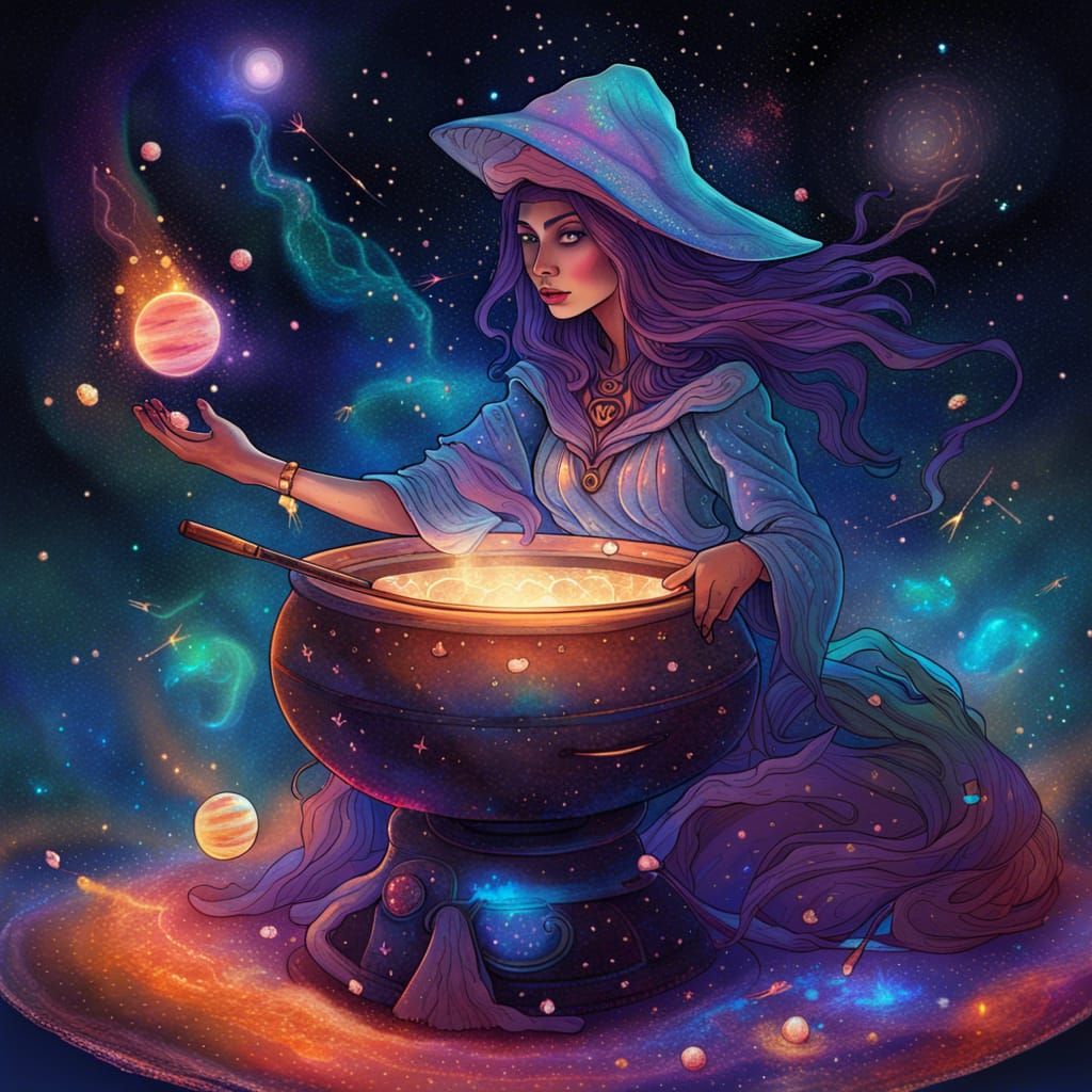 Cosmic Witch - AI Generated Artwork - NightCafe Creator