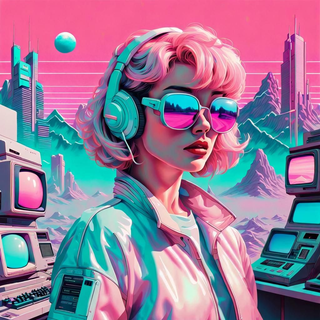 The essence of vaporwave, a genre that reflects the nostalgic and ...