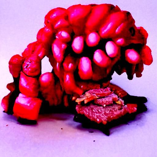 tabletop miniature meat meatmonster detailed photograph