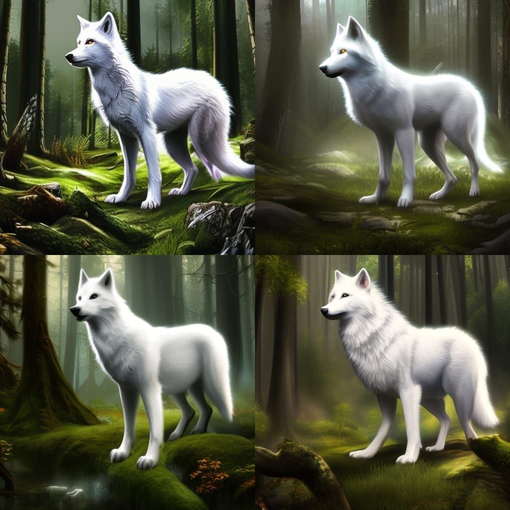 Wallpaper ID: 5624 / wolf, white, art, animal, 4k Wallpaper