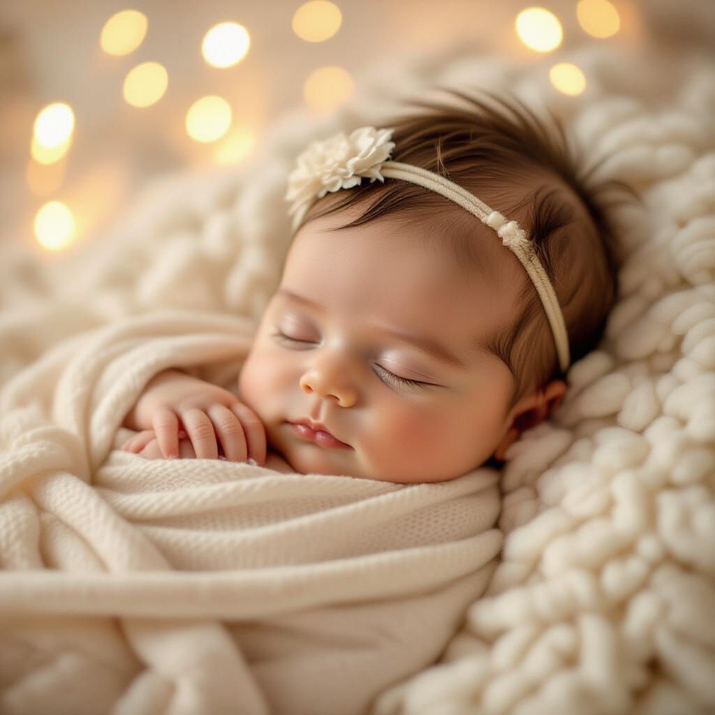 Ethereal Newborn Baby Photoshoot in Soft Light