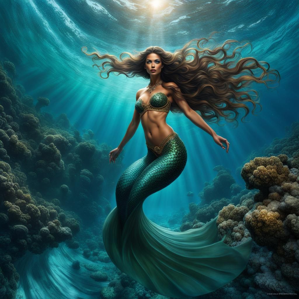 Beautiful Mermaids in a Dark Fantasy Ocean