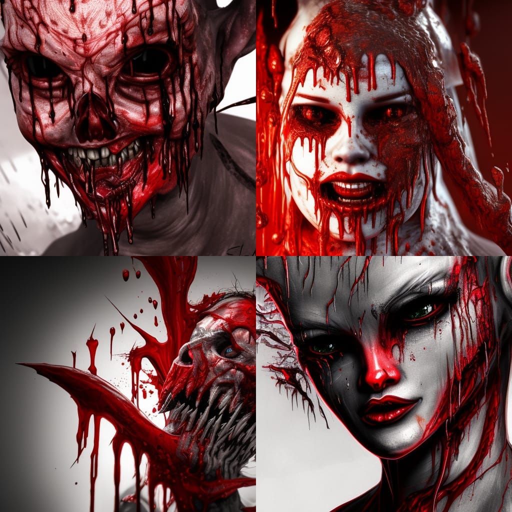 A cut head sinster, horror, dripping crimson, hyper detailed...