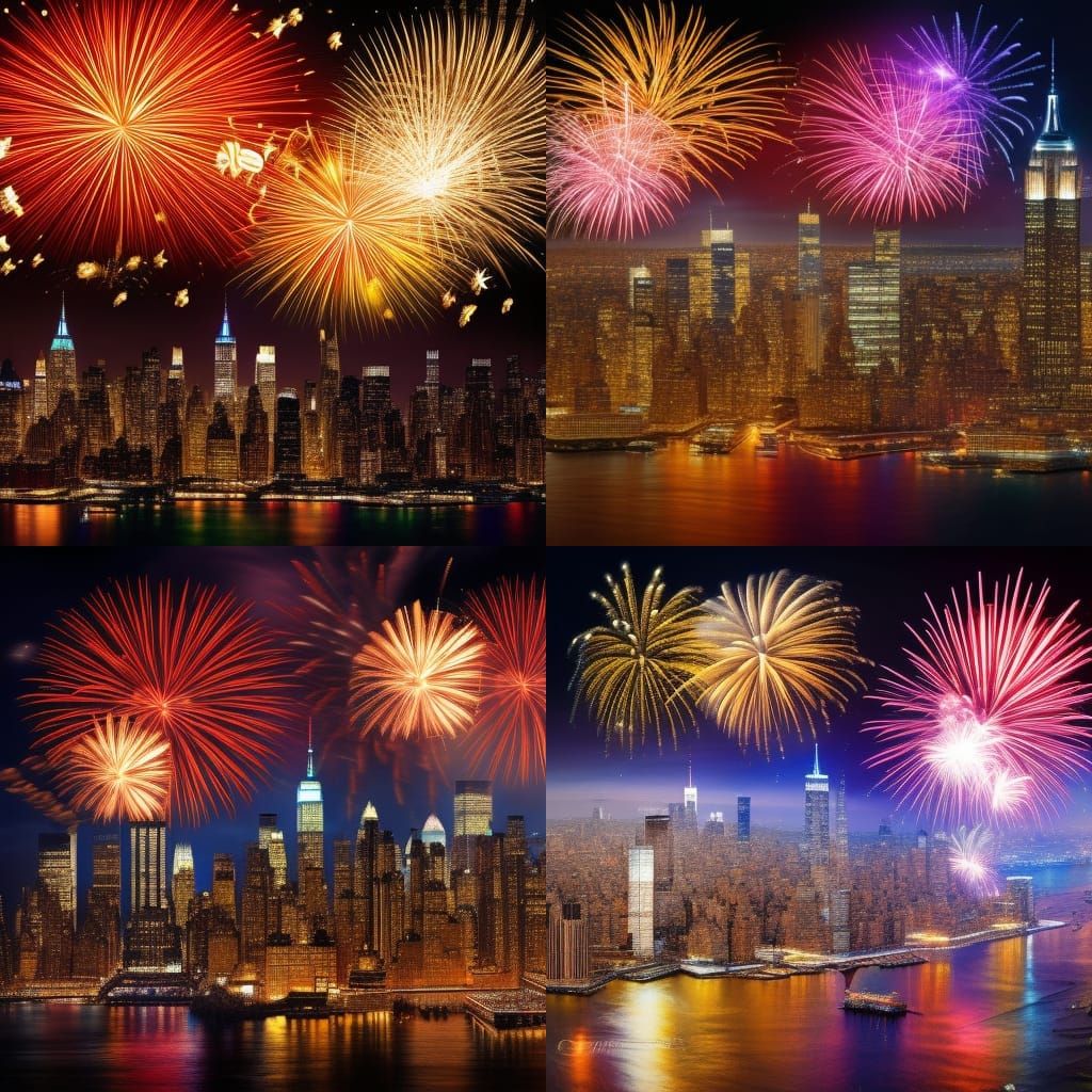 New York New Years Firework Show AI Generated Artwork NightCafe Creator
