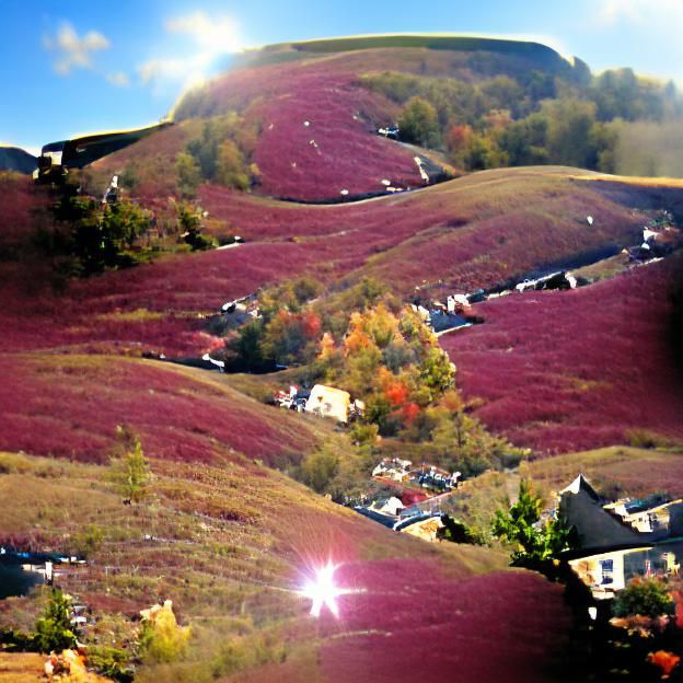 huckleberry hillside sunny autumn