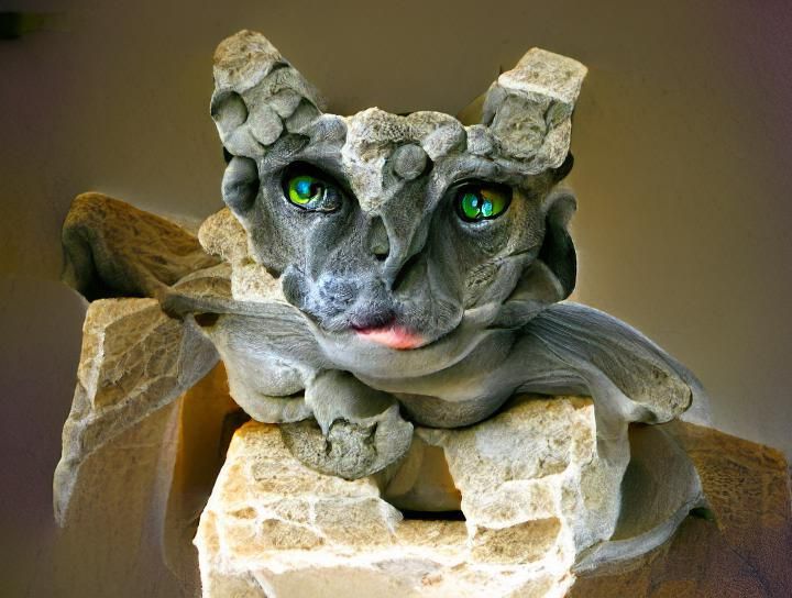 Elegant stone gargoyle