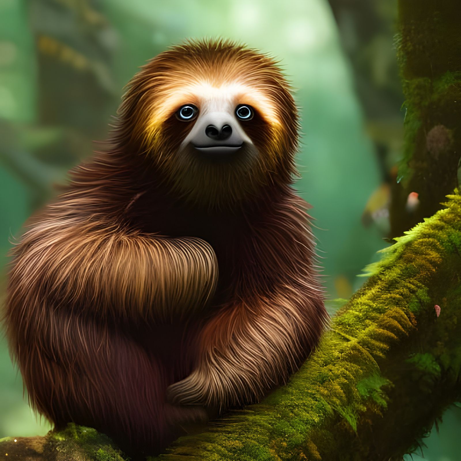 Cute Tree Sloth - AI Generated Artwork - NightCafe Creator