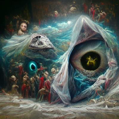 The all seeing eye 8k resolution holographic astral cosmic i...